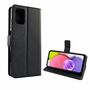 Samsung Galaxy A02s Tasche Handy H�lle Schutz-Cover Flip-Case mit Kartenfach Schwarz