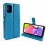 Samsung Galaxy A02s Tasche Handy H�lle Schutz-Cover Flip-Case mit Kartenfach Blau