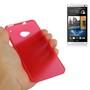 Schutzh�lle Case Ultra D�nn 0,3mm f�r Handy HTC One M7 Rot Transparent