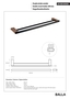 BALLA Doppelhandtuchhalter Messing Schwarz Kupfer 600x20x104 mm f�r Bad & K�che >> zum Bohren