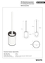 WHITE WC-Brstengarnitur Messing Wei 90x385x90 mm fr Bad & WC >> freistehend anwendbar