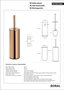BORAL WC-Brstengarnitur Messing Gold Kupfer poliert 95x342x105 mm fr Bad & WC >> zum Bohren