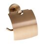 BAMBER Papierrollenhalter mit Deckel Messing Gold Kupfer matt 140x155x80 mm f�r Bad & WC >> zum Bohren oder Kleben