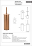BAMBER WC-B�rstengarnitur Messing Gold Kupfer matt 95x342x105 mm f�r Bad & WC >> zum Bohren