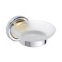 BETRO GOLD Seifenhalter mit Glasschale Messing Gold Chrom 110x65x138 mm f�r Bad & K�che >> zum Bohren
