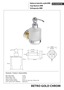 BETRO GOLD Seifenspender Messing Gold Chrom 75x150x120 mm, 200 ml f�r Bad & K�che >> zum Bohren