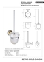 BETRO GOLD WC-B�rstengarnitur mit Glas Messing Gold Chrom Glas 110x360x145 mm f�r Bad & WC >> zum Bohren