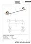 BETRO GOLD Handtuchhalter Messing Gold Chrom 365x65x65 mm f�r Bad & WC >> zum Bohren