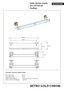 BETRO GOLD Doppelhandtuchhalter Messing Gold Chrom 660x90x125 mm f�r Bad & WC >> zum Bohren