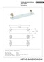BETRO GOLD Glasablage Messing Gold Chrom Glas 600x87x120 mm f�r Bad & WC >> zum Bohren