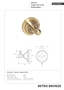 BETRO BRONZE Kleiderhaken Messing Bronze 65x65x65 mm f�r Bad & K�che >> zum Bohren
