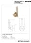 BETRO BRONZE Reservepapierrollenhalter Messing Bronze 65x170x65 mm f�r Bad & WC >> zum Bohren