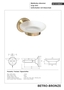 BETRO BRONZE Seifenschale Messing Glas Bronze 110x65x138 mm f�r Bad & K�che >> zum Bohren