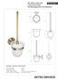 BETRO BRONZE WC-B�rstengarnitur Messing Glas Bronze 110x360x145 mm f�r Bad & WC >> zum Bohren