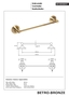 BETRO BRONZE Handtuchhalter Messing Bronze 365x65x65 mm f�r Bad & K�che >> zum Bohren