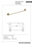 BETRO BRONZE Handtuchhalter Messing Bronze 665x65x65 mm f�r Bad & K�che >> zum Bohren
