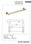 BETRO BRONZE Doppelhandtuchhalter Messing Bronze 665x65x120 mm f�r Bad & K�che >> zum Bohren