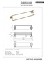 BETRO BRONZE Doppelhandtuchhalter Messing Bronze 665x125x115 mm f�r Bad & K�che >> zum Bohren