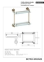 BETRO BRONZE Glasregal Messing Glas Bronze 400x420x120 mm f�r Bad & K�che >> zum Bohren