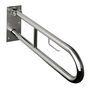 BELP St�tzklappgriff in U-Form mit Toilettenpapierhalter Edelstahl geb�rstet 100x250x629 mm, 120 kg Traglast f�r Bad & WC >> zum Bohren