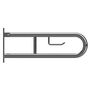 BELP St�tzklappgriff in U-Form mit Toilettenpapierhalter Edelstahl geb�rstet mit Abdeckung 100x250x616 mm, 120 kg Traglast f�r Bad & WC >> zum Bohren