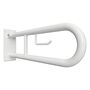 BELP St�tzklappgriff in U-Form mit Toilettenpapierhalter Eisen Wei� 100x250x629 mm, 120 kg Traglast f�r Bad & WC >> zum Bohren