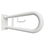BELP St�tzklappgriff in U-Form mit Toilettenpapierhalter Eisen Wei� mit Abdeckung 100x250x766 mm, 120 kg Traglast f�r Bad & WC >> zum Bohren