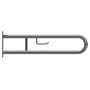 BELP St�tzklappgriff in U-Form mit Toilettenpapierhalter Edelstahl poliert mit Abdeckung 100x250x829 mm, 120 kg Traglast f�r Bad & WC >> zum Bohren