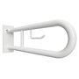 BELP St�tzklappgriff in U-Form mit Toilettenpapierhalter Eisen Wei� mit Abdeckung 100x250x829 mm, 120 kg Traglast f�r Bad & WC >> zum Bohren