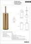 BABLO WC-B�rstengarnitur Messing Gold matt 105x95x380 mm f�r Bad & WC >> zum Bohren