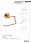 BABLO Papierrollenhalter ohne Deckel Messing Gold matt 90x140x95 mm f�r Bad & WC >> zum Bohren oder Kleben