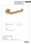 BABLO Papierrollenhalter ohne Deckel Messing Gold matt 70x175x55 mm f�r Bad & WC >> zum Bohren oder Kleben