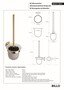 BILLO WC-B�rstengarnitur Messing Milchglas Gold poliert 140x95x370 mm f�r Bad & WC >> zum Bohren oder Kleben
