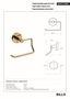 BILLO Papierrollenhalter ohne Deckel Messing Gold poliert 90x140x95 mm f�r Bad & WC >> zum Bohren oder Kleben