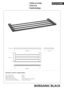 BORGANIC BLACK Handtuchablage Edelstahl Schwarz 214x640x20 mm f�r Bad & WC >> zum Bohren