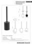 BORGANIC BLACK WC-B�rstengarnitur Edelstahl Kunststoff Schwarz 110x80x345 mm f�r Bad & WC >> zum Bohren