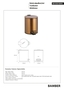BAMBER Abfalleimer Edelstahl Gold Kupfer matt 260x205x265 mm, 5 Ltr f�r Bad & K�che >> Freistehend anwendbar