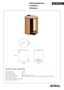 BORAL Abfalleimer Edelstahl Gold Kupfer poliert 260x205x265 mm, 5 Ltr f�r Bad & K�che >> Freistehend anwendbar