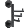 BARK Dreifachhaken drehbar Messing Schwarz 135x55x190 mm f�r Bad & K�che >> zum Bohren
