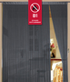 Fadenvorhang 150 cm x 700 cm (BxH) grau in B1 schwer entflammbar