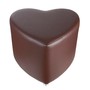 Sitzhocker - Sitzwrfel Herzform Braun mit Aluminium Gleiter