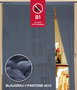 Fadenvorhang 150 cm x 500 cm (BxH) blaugrau in B1 schwer entflammbar
