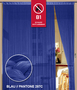 Fadenvorhang 150 cm x 300 cm (BxH) blau in B1 schwer entflammbar