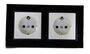 7844 Abelka Nuovo schwarz GLAS 2 x  Schukosteckdose 230 Volt 16 Ampere