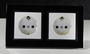 7844 Abelka Nuovo schwarz GLAS 2 x  Schukosteckdose 230 Volt 16 Ampere