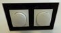 7984 Abelka Nuovo schwarz GLAS 2 x Dimmer 20-300 Watt