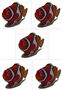 3093 Deko Set 5er Clownfisch klein Rot - Wei� - Orange