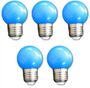 7360 LED Tropfen Lampe 1 Watt blau Sockel E-27 5-er SET