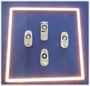 8070 LED Light Stick Rechteck 40x60cm Warm Wei� Netzteil Dimmer +FB