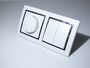 9539 Levina S 2-er 1xSerien 1x Dimmer 300 W silb. Rand